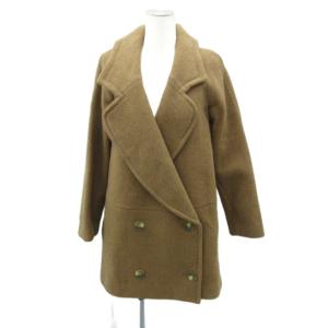 チェスターコート ミドル丈 S 茶 ダブルプレスト 092-252007 /SY15 GY61