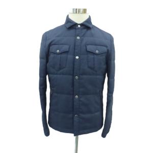 ダウンジャケット ステンカラー ミドル丈 48 M 紺 ネイビー /HO44 GY61