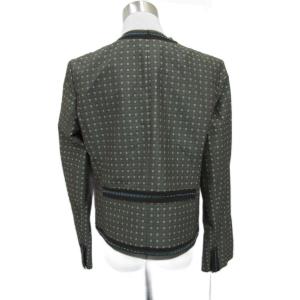 Leilian セットアップ 上下 ノーカラージャケット ミドル丈 フレアスカート ミモレ丈 13 大きいサイズ カーキ