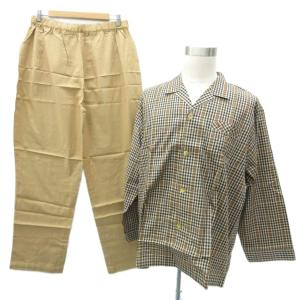 セットアップ 上下 パジャマ ルームウエア シャツ 長袖 パンツ ロング丈 チェック柄 LL マルチカラー