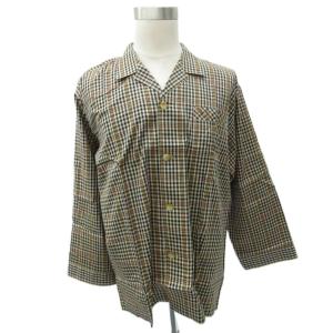 DAKS セットアップ 上下 パジャマ ルームウエア シャツ 長袖 パンツ ロング丈 チェック柄 LL マルチカラー