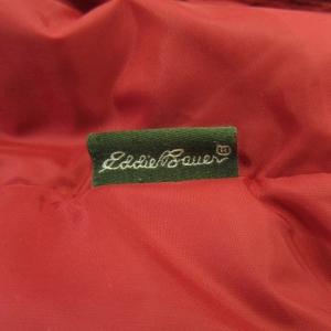 Eddie Bauer EddieBauer リバーシブル ダウンベスト L 赤 レッド 茶 ブラウン スタンドカラー ナイロン コーデュロイ /MN19