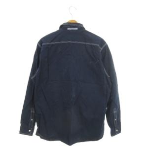 LACOSTE シャツ XL 青 ブルー 長袖 レギュラーカラー 胸ポケット ステッチデザイン /MN24 GY61