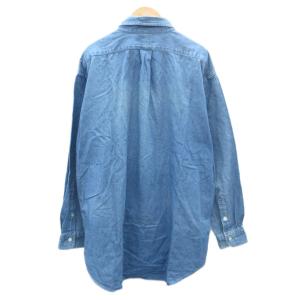 RALPH LAUREN カジュアルシャツ L 青 ブルー 長袖 ボタンダウン ロゴ刺繍 /HO34 GY61
