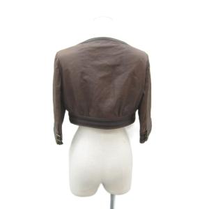 miss ashida レザージャケット 革ジャン ショート丈 七分袖 9 茶 /SY61 GY61