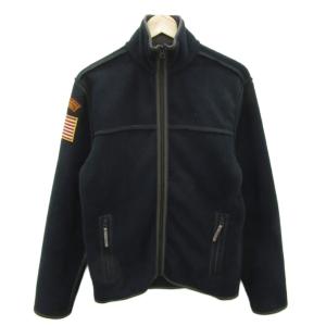 フリースジャケット ミドル丈 M 黒 ブラック スタンドカラー /SM51 GY61