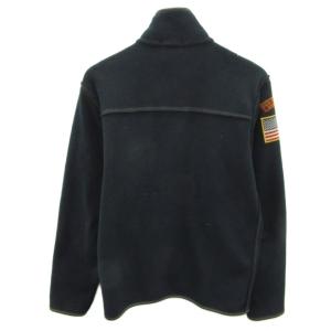 POLO JEANS フリースジャケット ミドル丈 M 黒 ブラック スタンドカラー /SM51 GY61