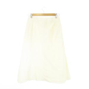 Max Mara コーデュロイスカート フレア ロング ロゴチャーム 42 白 アイボリー /CK46 GY61