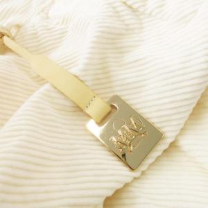 Max Mara コーデュロイスカート フレア ロング ロゴチャーム 42 白 アイボリー /CK46 GY61