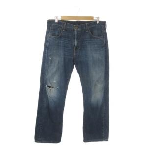 569 ジーンズ W34 L30 インディゴ ダメージ加工