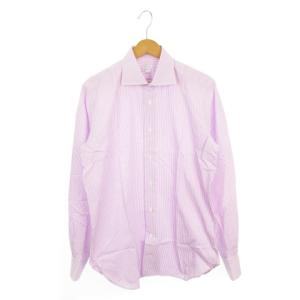 Yシャツ ワイシャツ 長袖 ストライプ SLIM FIT 40 15 3/4 紫 パープル /AH9 GY61