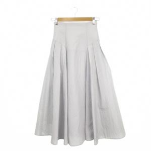 ダイヤキルティングジャガードフレアスカート ロング 0 ライトグレー /AH27 GY61