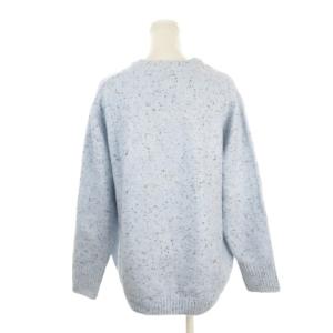 URBAN RESEARCH ITEMS ニット セーター 水色 ブルー 黒 ブラック 斑点模様 クルーネック 長袖 /AH36 GY61