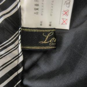 Leilian スカート 17+ 黒 ブラック 白 ホワイト モノトーン シェブロン柄 フレア ミディ丈 /CK50 GY61