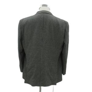 DAKS テーラードジャケット ミドル丈 シングルボタン 総裏地 ウール カシミヤ混 BB6 黒 ベージュ 千鳥格子柄