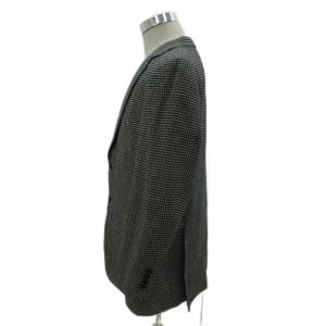 DAKS テーラードジャケット ミドル丈 シングルボタン 総裏地 ウール カシミヤ混 BB6 黒 ベージュ 千鳥格子柄