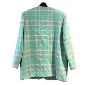 courreges ノーカラージャケット ウール 9AR ライトグリーン GY58