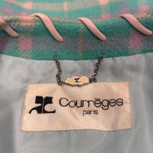 courreges ノーカラージャケット ウール 9AR ライトグリーン GY58