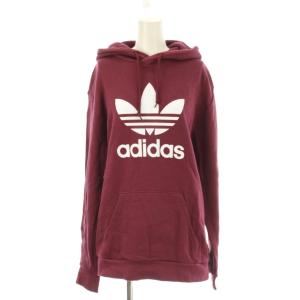 パーカー L ワインレッド フード付き 長袖 ロゴプリント /LP GY61