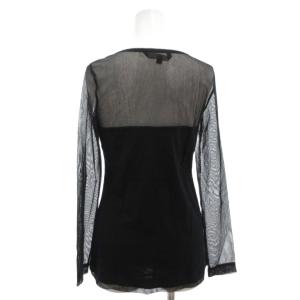 MARC by MARC JACOBS カットソー トップス S 黒 ブラック チュール 長袖 ラウンドネック シアー切り替え /KR GY61