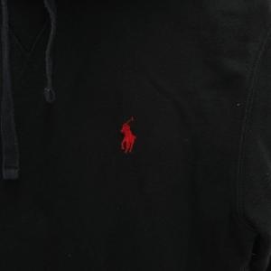 POLO RALPH LAUREN パーカー フーディー S 黒 ブラック ロゴ刺繍 長袖 プルオーバー /KR GY61