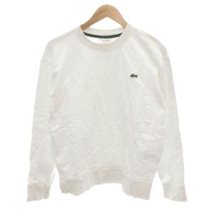 美品 スウェット トレーナー M 白 ホワイト ロゴ刺繍 無地 クルーネック 長袖 /KR GY61