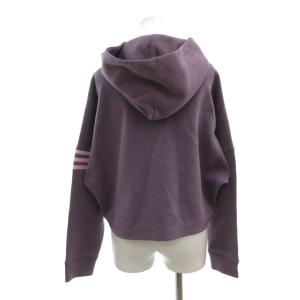 adidas パーカー フーディー プルオーバー L 紫 パープル クロップド丈 カンガルーポケット 長袖 /NU GY61