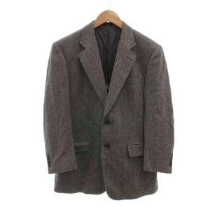 テーラードジャケット AB6 グレー 織り柄 ウール シングル 長袖 /NU GY61