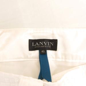 LANVIN 美品 ハーフパンツ ショートパンツ ショーツ 格子柄 40 白 ホワイト /YJ GY61