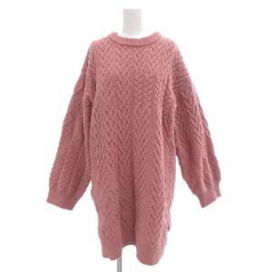 ニット セーター F ピンク 桃色 長袖 ラウンドネック ハート柄 /SC GY61