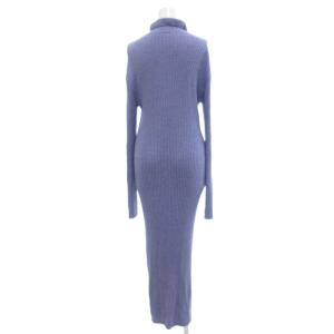 TOMORROWLAND 美品 ワンピース S リブニット 長袖 マキシ ロング ウール 青 ブルー /AE GY61