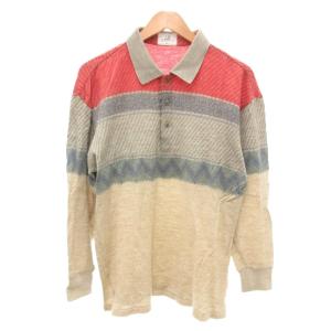 美品 ヴィンテージ ポロシャツ ウール LL マルチカラー 長袖 /NL GY61