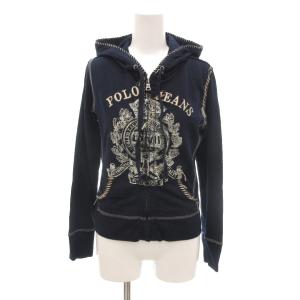 パーカー S 紺 ネイビー ジップアップ ロゴプリント 長袖 /NL GY61