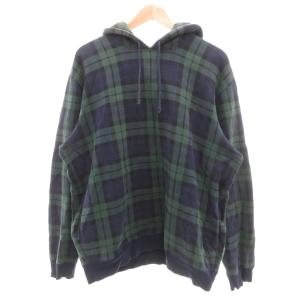 パーカー XL 緑 グリーン プルオーバー チェック柄 長袖 /SJ GY61