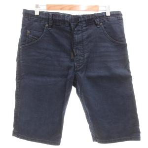 ハーフパンツ 30 紺 ネイビー 無地 ドローコード付きウエスト 膝丈 /SJ GY61