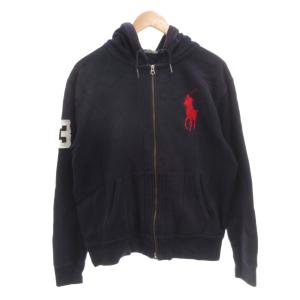 パーカー フーディ ビッグポニー 刺繍 長袖 M 紺 ネイビー /FF GY61
