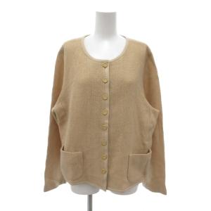 タグ付き カーディガン ニットジャケット 13+ キャメル 長袖 パイピングデザイン ベージュ /NU