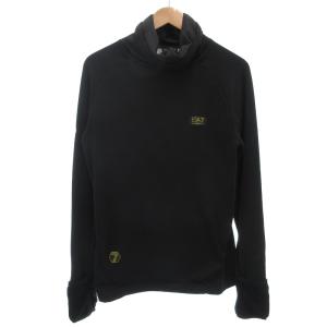 EA7 プルオーバーシャツ 長袖 切替 ストレッチ ロゴ L 黒 ブラック /GV GY61