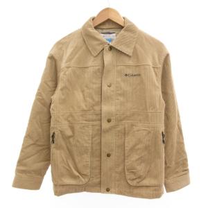 コーデュロイジャケット ブルゾン ロゴ刺繍 L ベージュ /JS GY61