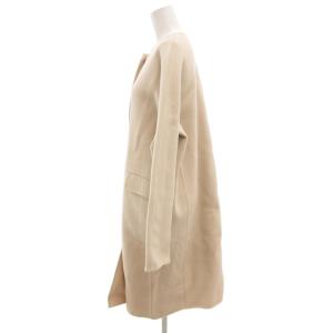 JOSEPH ノーカラーコート コクーン メルトン 36 アイボリー /JS GY61