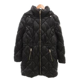 美品 パフナイロンコート 中綿 キルティング フード付き XL 黒 ブラック /YJ GY61