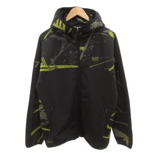 ジップパーカー プリント スプラッタープリント L 黒 ブラック 黄 イエロー /JS GY61