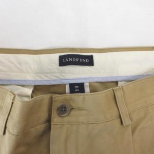 LANDS' END 美品 チノパンツ 91 ベージュ タック センタープレス  無地 322689 /HW GY61