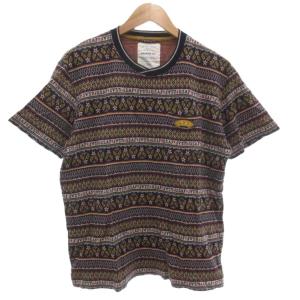 Tシャツ XL マルチカラー 半袖 総柄 クルーネック /KR GY61