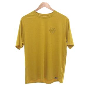 美品 Tシャツ M 半袖 ロゴ クルーネック プリント 黄 イエロー /KR GY61