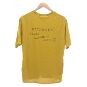 Patagonia 美品 Tシャツ M 半袖 ロゴ クルーネック プリント 黄 イエロー /KR GY61
