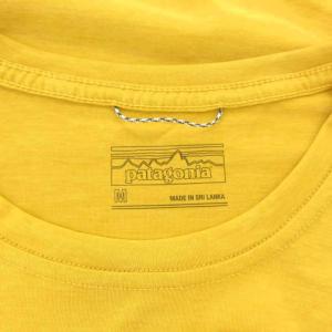 Patagonia 美品 Tシャツ M 半袖 ロゴ クルーネック プリント 黄 イエロー /KR GY61