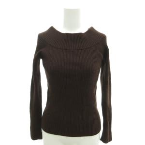 リブニット セーター 長袖 F 茶 ブラウン /YJ GY61