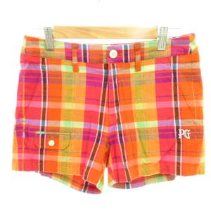 美品 ショートパンツ ハーフパンツ リネン混 チェック柄 0 マルチカラー /YJ GY61
