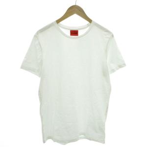 美品 Tシャツ ロゴプリント ラウンドネック 半袖 L 白 ホワイト /YJ GY61